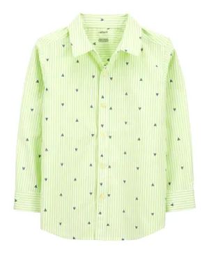Carter's Sailboat Button Down Shirt -Green