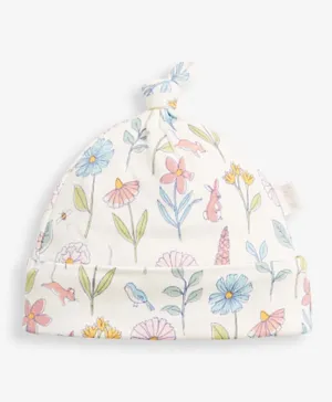 JoJo Maman Bebe Meadow Print Baby Hat - Cream