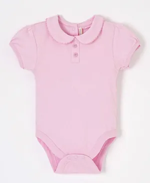 JoJo Maman Bebe Peter Pan Neck Bodysuit - Pink