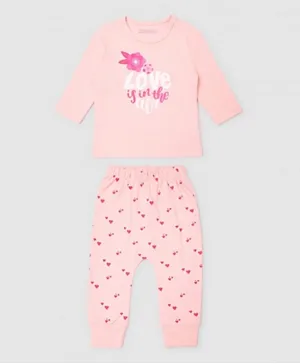 Zarafa Love Is In The Air Graphic T-Shirt & Joggers Set - Pink