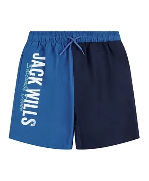 Jack Wills Devon Colour Block Swim Shorts - Blue