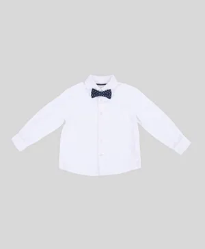 Adams Kids Full Sleeves Shirt with Jacket and Bow Set - White