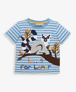 JoJo Maman Bebe Lemur T-Shirt - Blue