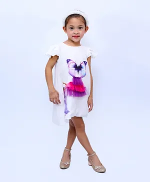 DDaniela Mirabel Butterfly Graphic & Applique Dress - Multicolor