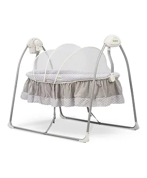 BAYBEE Wanda Automatic Swing Cradle Electric with Mosquito Net Remote Soothing Music for 0 24 Months Grey 115x70x90cm Online in UAE Buy at Best Price from FirstCry.ae e5d8eae9100f1