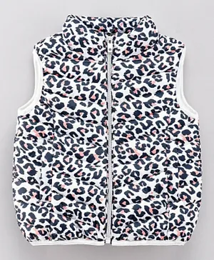 Minoti Sleeveless Leopard Printed Jacket - Multicolour