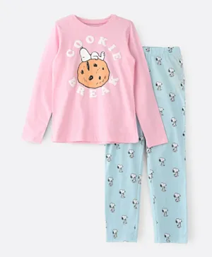 Peanuts Snoopy Cookie Break Pajama Set - Pink