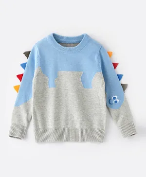 Babyqlo Dino Patch Detail Sweatshirt - Blue