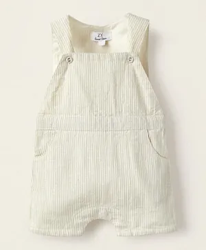 Zippy Cotton Solid Short Dungaree - Off White