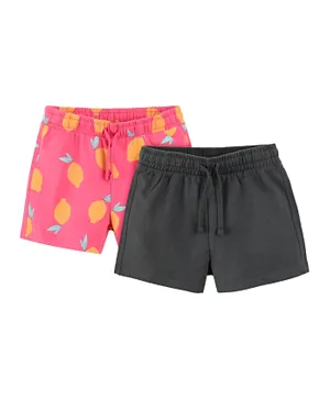 SMYK Cool Club 2 Pack Solid & Printed Shorts - Pink & Black