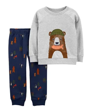 Carter's 2Pc Bear Sweatshirt & Pant Set - Grey