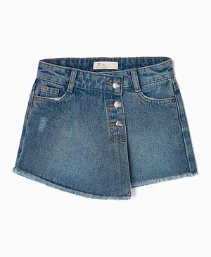 Zippy Denim Divider Skirt - Blue