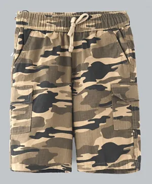 Nexgen Juniors Camo Printed Shorts - Khaki