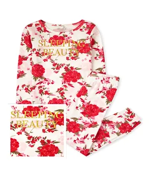 The Children's Place 2Pc Floral Nightsuit - Rhumba Red