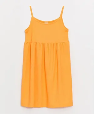 LC Waikiki Solid Singlet Strap Dress - Orange