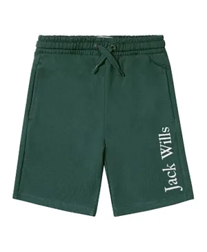 Jack Wills Embroidered Jersey Shorts - Dark Green
