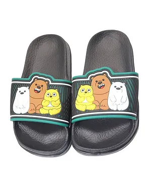 Babyqlo Panda Feature Funky Slides - Black