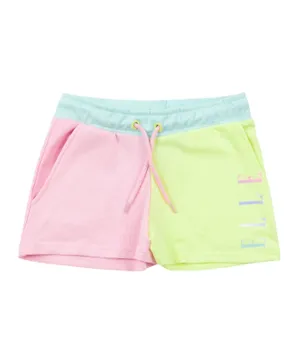 Elle Graphic Colour Block Shorts - Multi Color