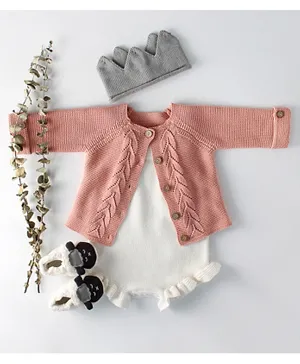 Stylefish Tansy Bodysuit with Cardigan - Pink White