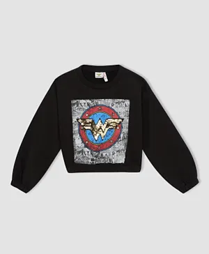 DeFacto Sequins Wonder Women Sweater - Black