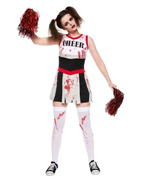 Various brands Zombie Cheerleader Costume with Props - Multicolor