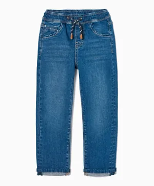 Zippy Drawstring Detail Jeans - Blue