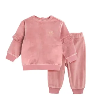 SMYK Embroidered Sweatshirt & Pants Set - Pink