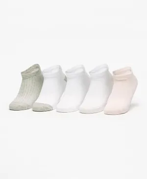 Little Missy 5 Pack Textured Ankle Length Socks - Multicolor