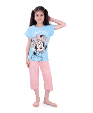 Minnie Mouse Always Happy Graphic T-Shirt & Pants Set - Blue