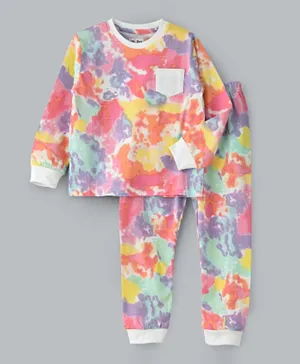 Little Story Tie And Dye Nightsuit - Multicolor