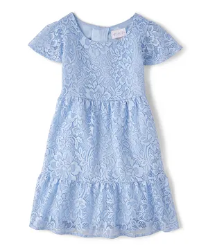 The Children's Place Solid Lace Dress - Blue