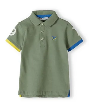 Minoti Pique Short Sleeve Polo T-Shirt - Olive