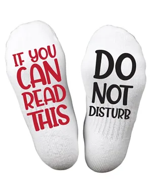 Twinkle Hands If you can read this Don’t disturb socks - White