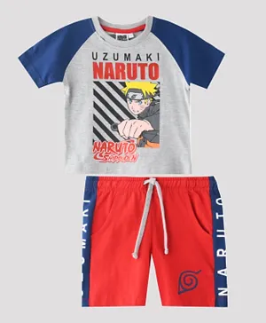 Disney Naruto Shippuden T-shirt With Shorts Set - Grey
