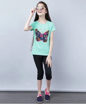 Neon Butterfly T-Shirt - Green