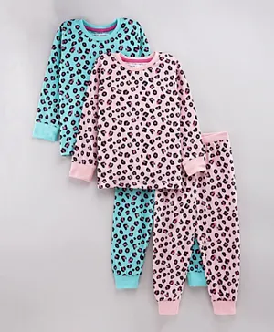 Minoti 2 Pack Leopard Pyjama Set - Multicolor