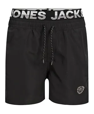 Jack & Jones Junior Elastic Waist Swim Shorts - Black