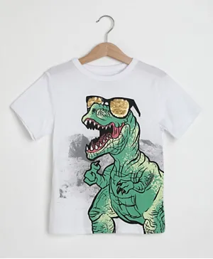 The Children's Place Dino Printed T-Shirt - White