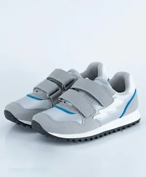 Just Kids Brands Joseph Double Velcro Retro Look Casual Shoes - Grey
