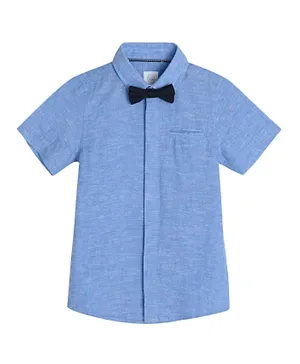 SMYK Bow Tie Short Sleeves Shirt - Blue