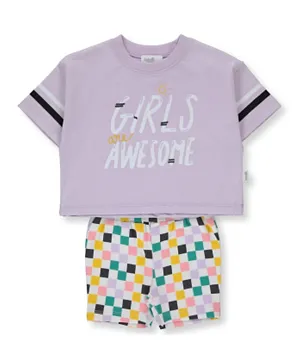 Bebetto Girls Awesome Top With Shorts Set - Multicolor