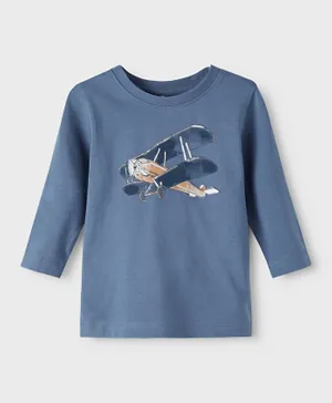 Name It Airplane Long Sleeves T-Shirt - Bering Sea