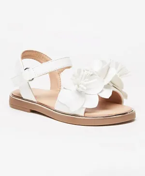 Flora Bella by ShoeExpress Floral Embellished Sandals - White