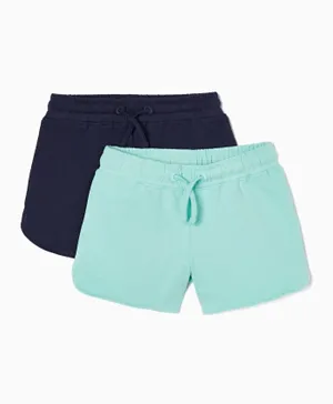 Zippy 2 Pack Drawstring Closure Shorts - Blue