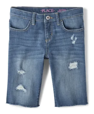 The Children's Place Denim Ribbed Shorts - Blue