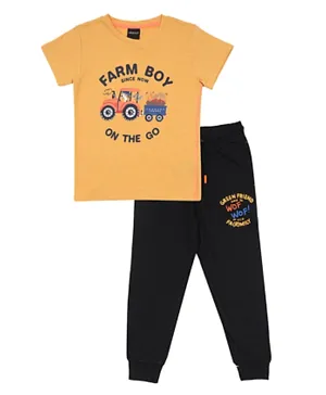 Urbasy Farm Boy T-Shirt with Joggers - Yellow and Black