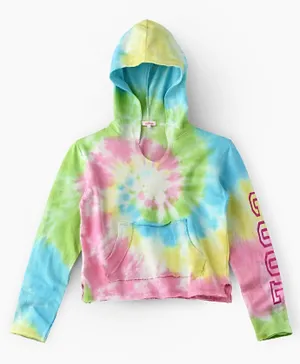 Jelliene Bleached All Over Printed Hoodie - Multicolor