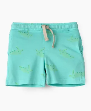 Jam Tortoise Printed Side Pockets Shorts - Blue