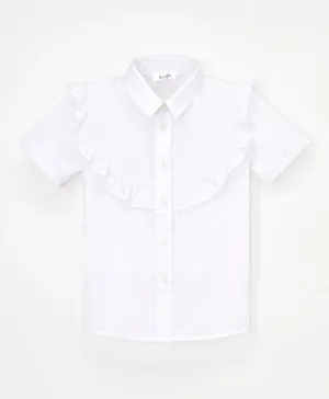 Trendyol Ruffle Detail Half Sleeves Shirt - White