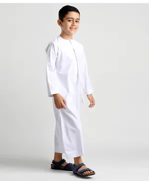 Al Fakhama Full Sleeves Kandora - White
